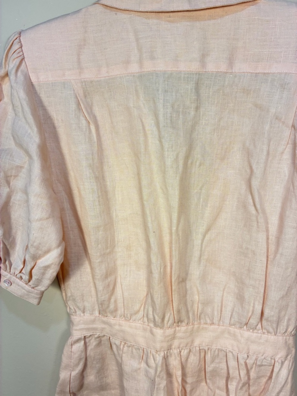 Vintage Allen Solly 100% Linen Pleated Button Front Maxi Dress - Picture 8 of 10